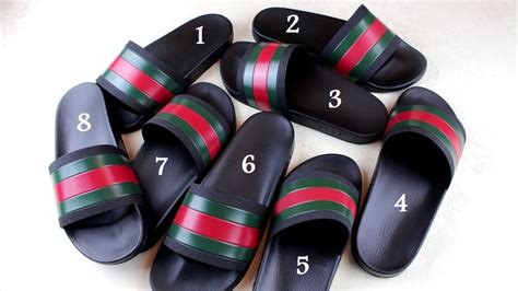 fake gucci tiger flip flops|authentic gucci slides.